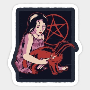 summoning demon cat Sticker